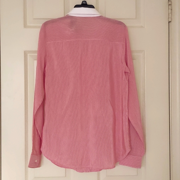 NWT. The Limited Cotton/Rayon Button-down shirt with white collar and stripes. - Picture 5 of 5